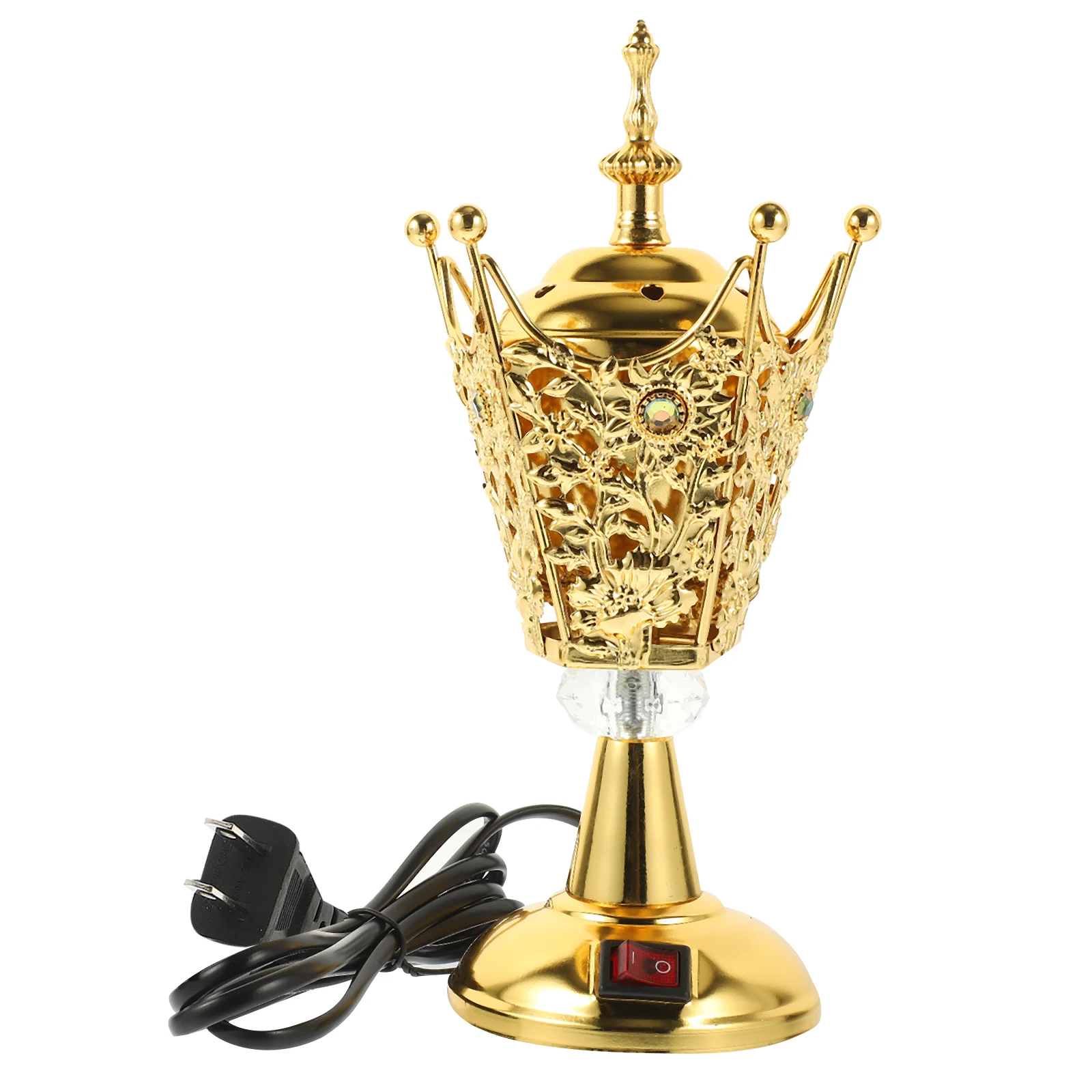

Electric Incense Burner Vintage Home Decor Decorative Censer Golden Iron