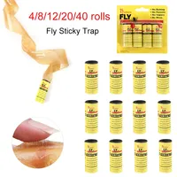 4-40PCS Fly Sticky Paper Strip Strong Glue Double Sided flies Paper Strips Insect Bug Home Fly Trap Catcher Bug Mosquito Killer