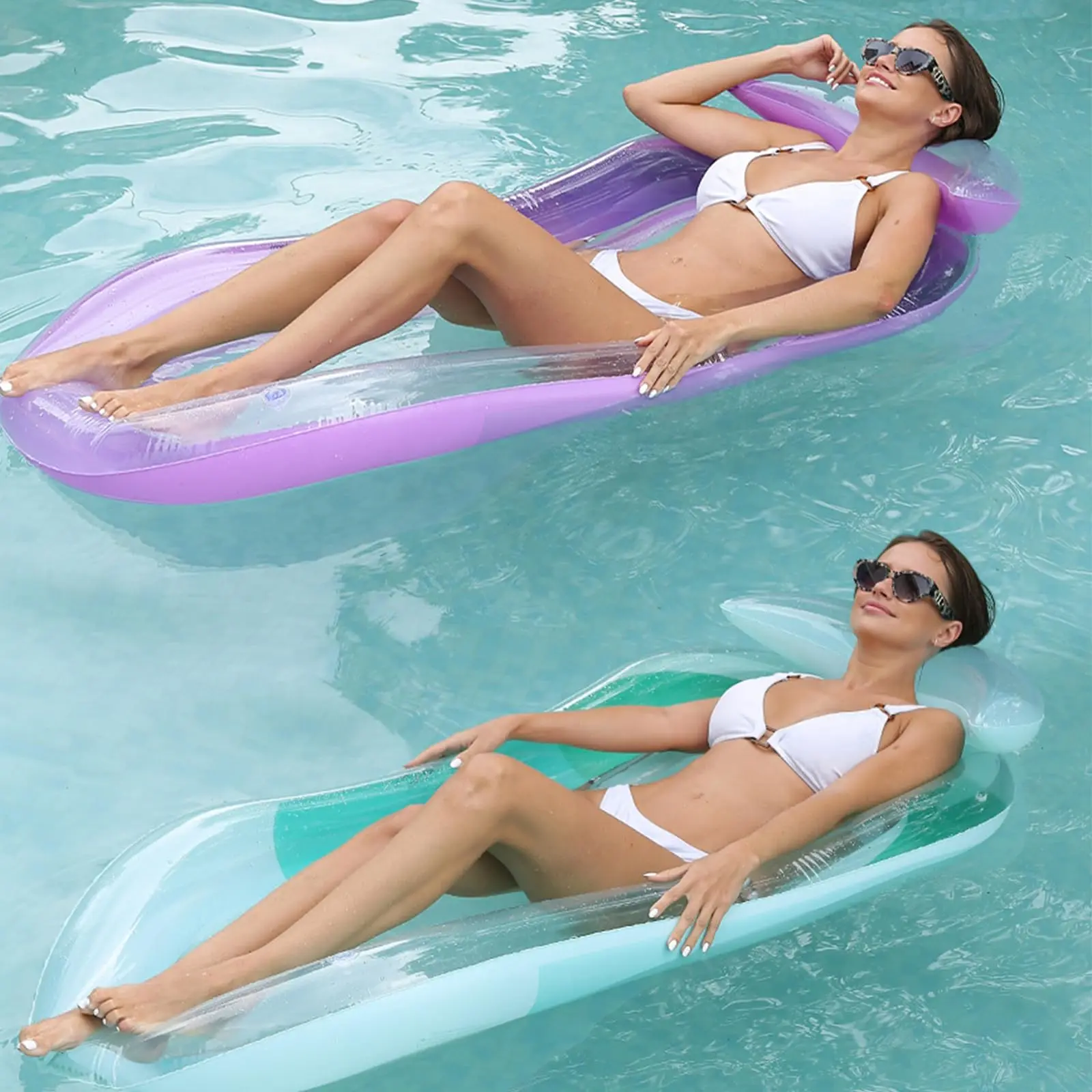 Luxury Water Pool Lounge – Extra Large – Inflatable Pool Floats for Adults with Headrest, Backrest – Multiple Colors/Styles