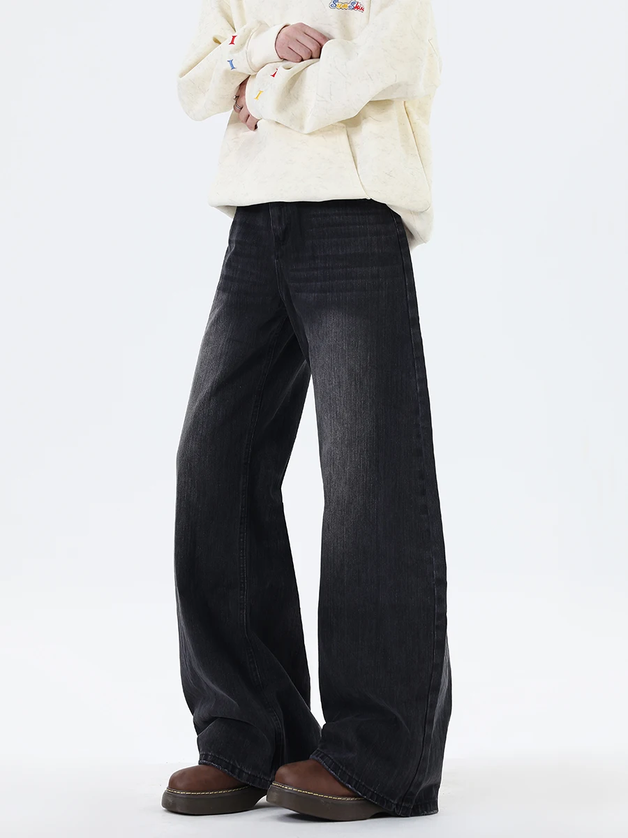 

Винтажные широкие джинсы с водной талией, мужские повседневные свободные джинсы с ножом, универсальные классические синие джинсовые брюки для подростков