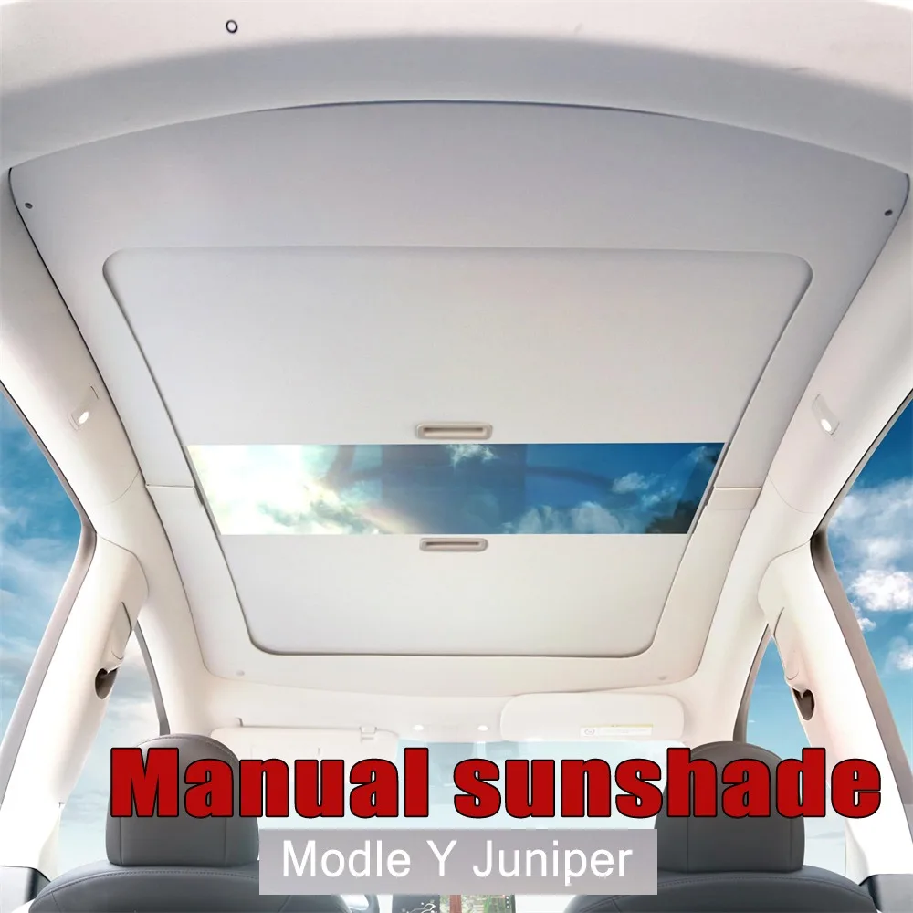 Manual Retractable Sunshade Cover Flush Mount Roof Sunscreen UV Protection Heat Insulation for Tesla Y /3/ YL Car Accessories
