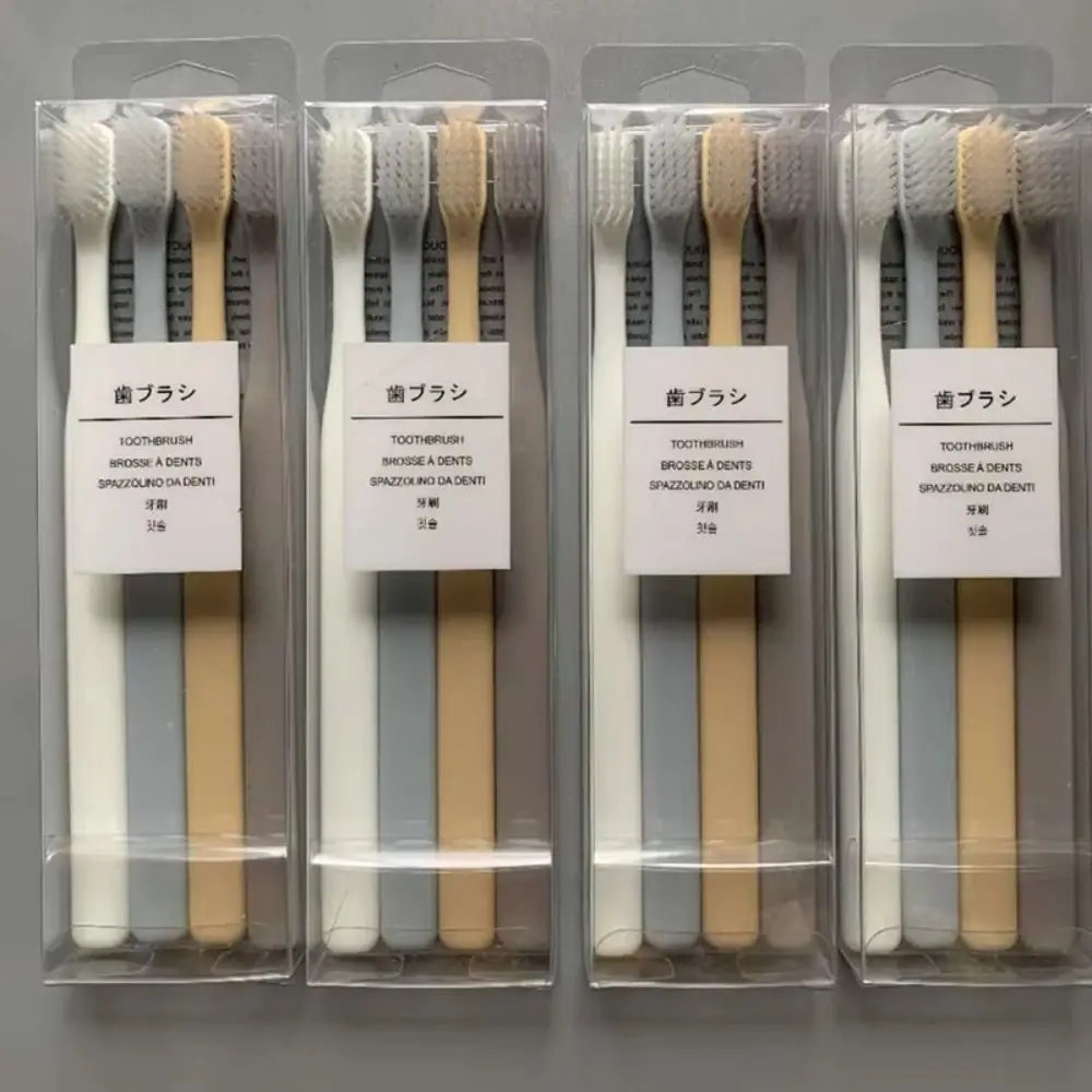 

4 шт./компл., многоцветная зубная щетка с мягкой щетиной, портативная многофункциональная зубная щетка с широкой головкой для пар, чистка полости рта