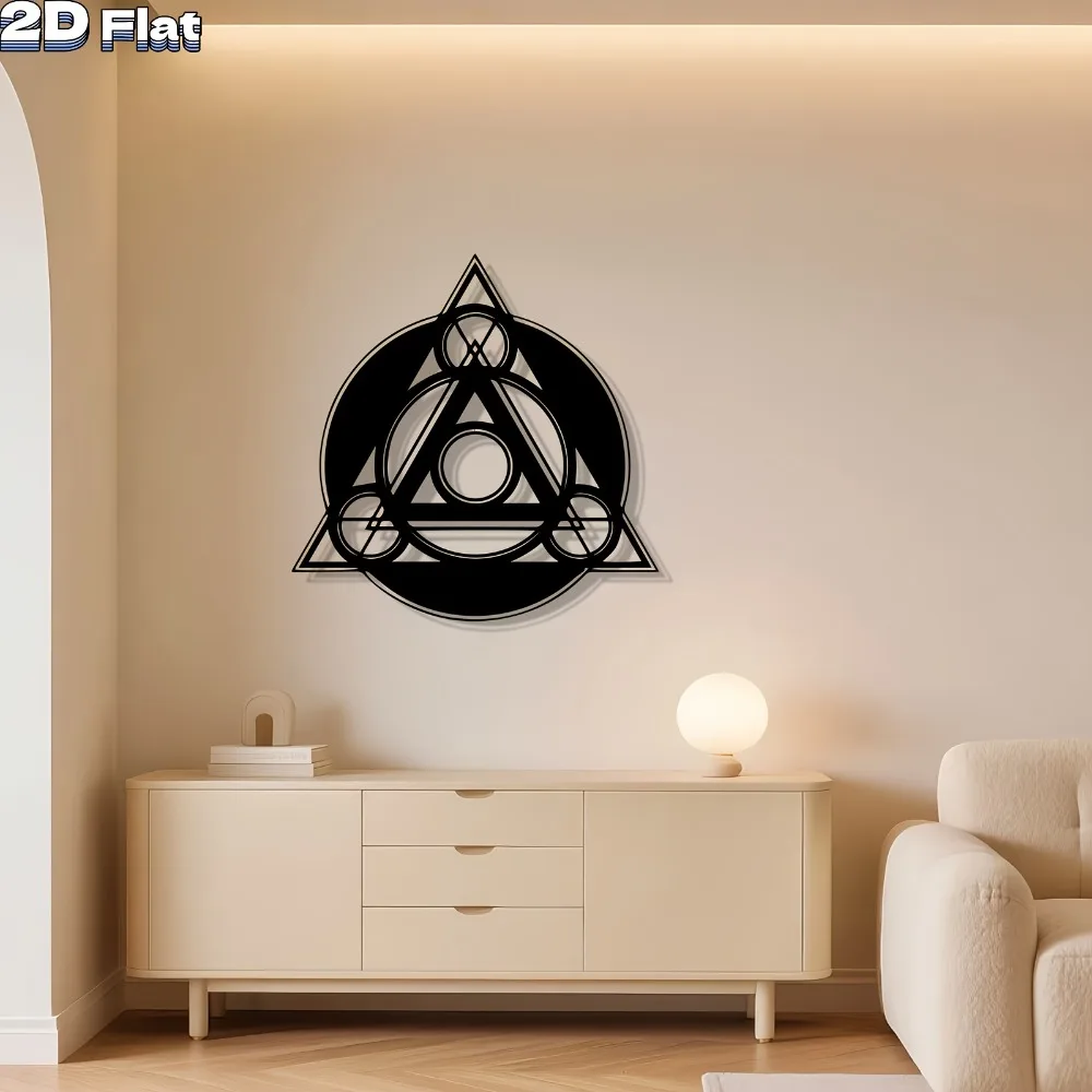1pc Iron Wall Art Mystical Symbol Home Decor Hook Rack for Entryway Living Room Rustproof