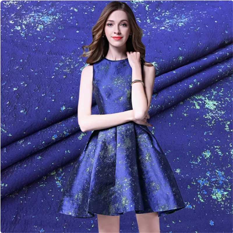 

Starry Sky Golden Silk Jacquard Handmade DIY Clothing Fabric High end Dress Windbreaker Fashion Fabric