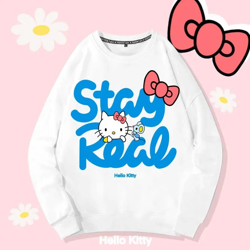 

Hellokitty Hello Kitty Co-branded Clothing Children's Crew Neck Hoodie Girls Hello Kitty Around Small Coat