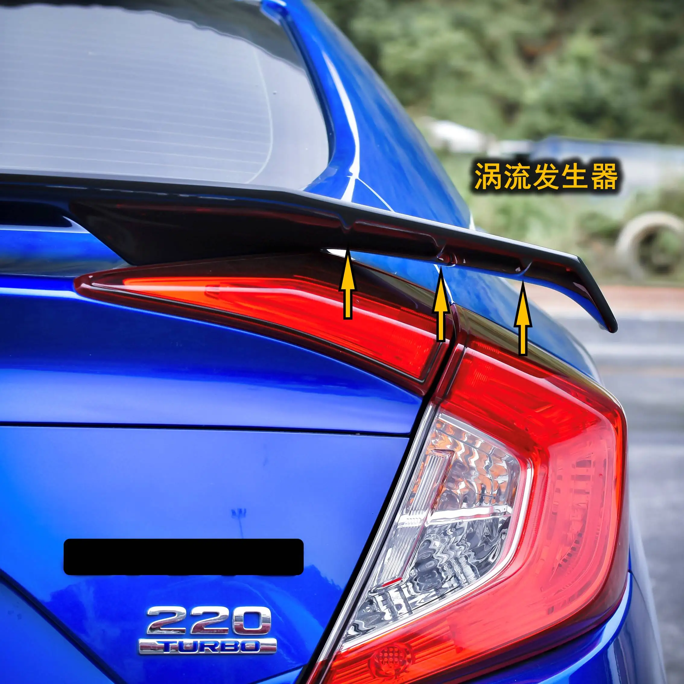 For Honda Civic 2016 2017 2018 4Door Sedan Decoration ABS Plastic Paint Painting Color Rear Trunk Spoiler