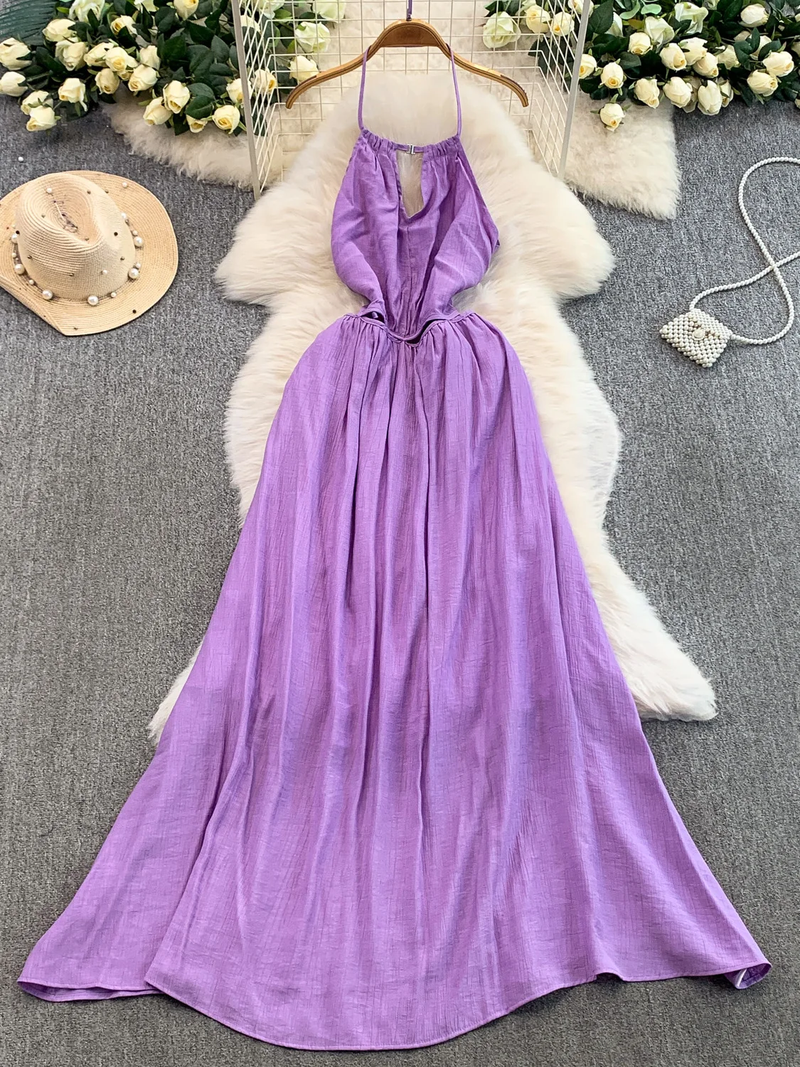 

Сексуальное женское платье с вырезами и бретелями, весенне-летнее, элегантное, А-силуэта, длинное