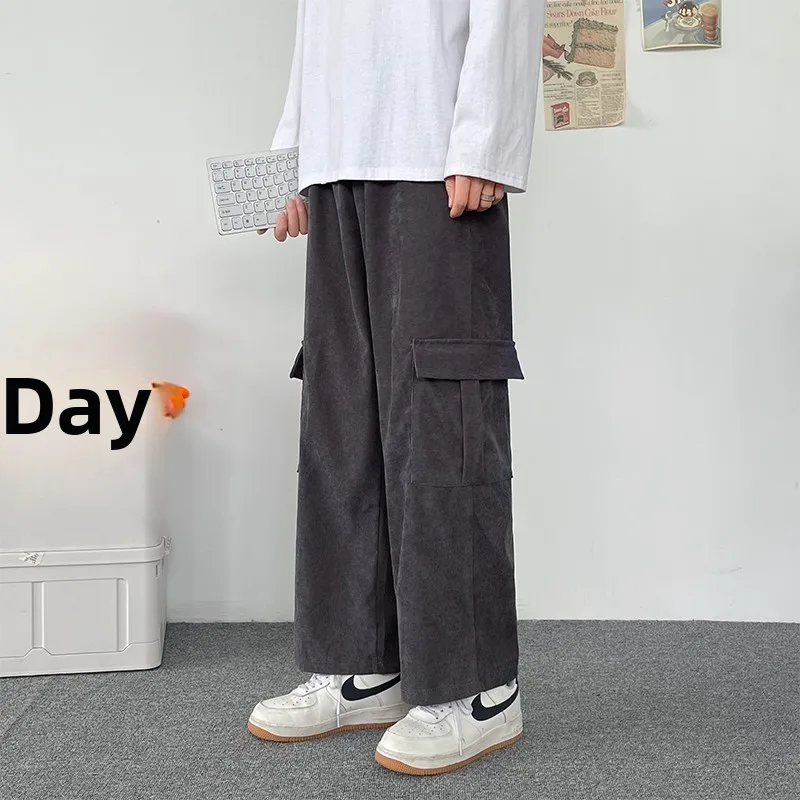

Men's Casual Workwear Pants Straight Leg Nine Points Spring Trendy Brand Multi-ket Versatile Loose Leggings