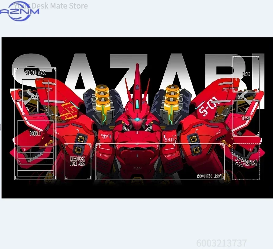 Colorful Space Mecha Warrior TCG Playmat XXL Non-Slip Rubber Card Game Mat Lock Edge Desk Pad