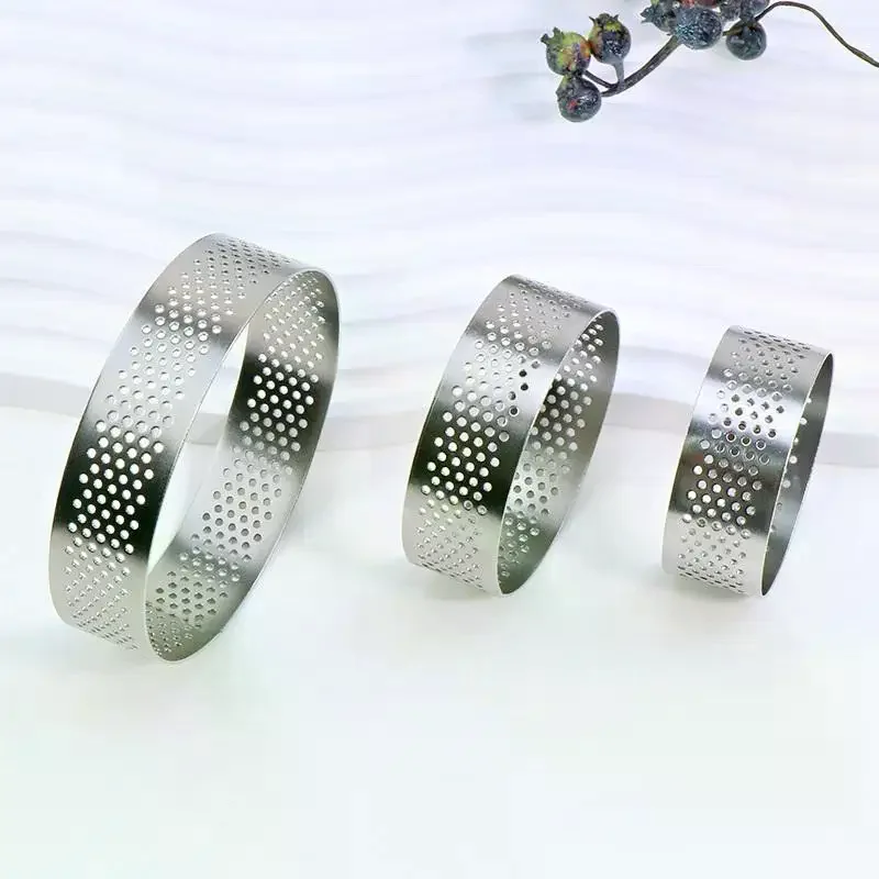 5/6/7/8CM Classic 304 Stainless Steel Mousse Ring Cake Mold With Hole Tart Bottom Tower Fruit Pie Quiches Baking Tool