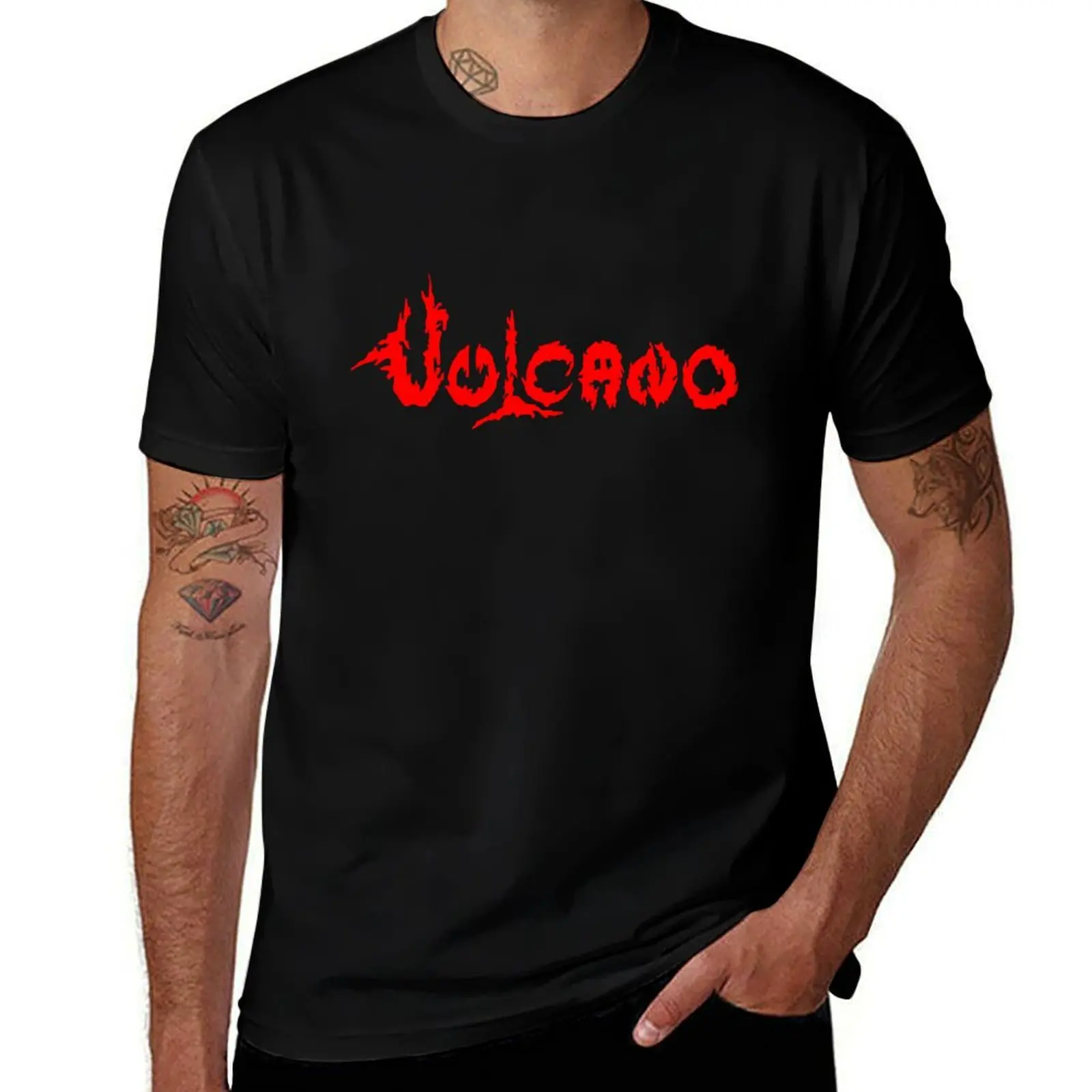 

T-Shirt with t shirts t prints cotton Rock Band American man shirt Volcano