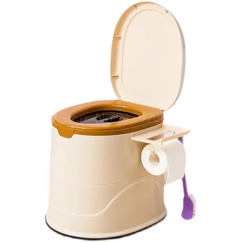 Portable Toilet for Elderly & Pregnant Simple Bedroom Movable Spittoon Adult Household Plastic Toilet