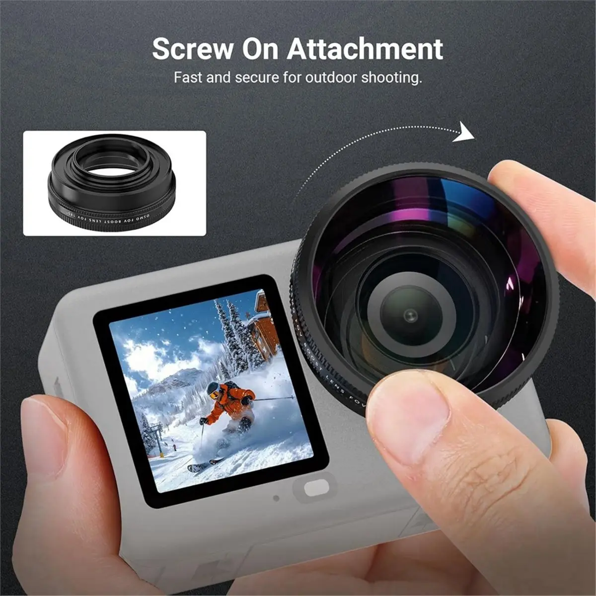 For Action 6 Wide Angle Lens 185° FOV HD Optical Glass Screw on Action Camera Lens Photography Accessories