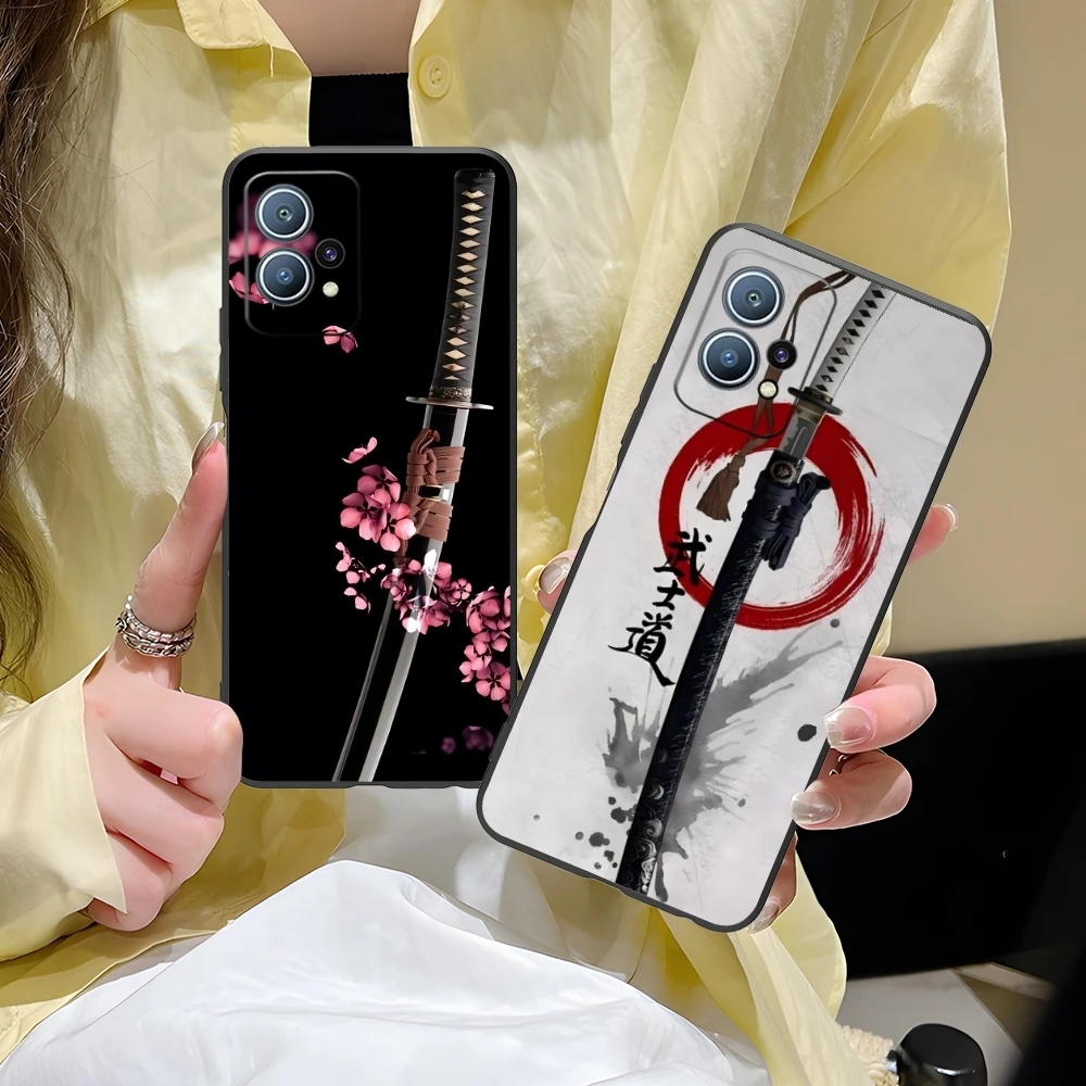 Katana Samurai Ronin Mobile Cell Phone Case for Huawei P60 P50 P40 P30 P20 P10 P9 P8 Pro Lite Plus Black Soft Phone Cover Shell