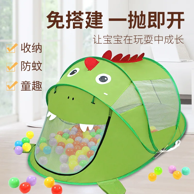 Kids Pop-up Tent Dinosaur Theme - Portable Outdoor Playhouse for Children, Baby Play Tent and Bed, Easy Setup Casa de Campaña for Camping and Playground Fun image 2