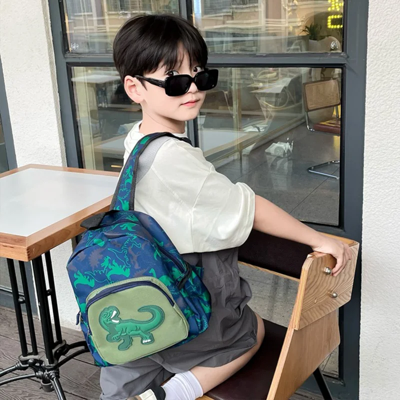 New Kindergarten School Bag Cartoon Dinosaur Print Backpack Cute Childlike Boy Girl Backpacks Trendy Korean Casual Schoolbag