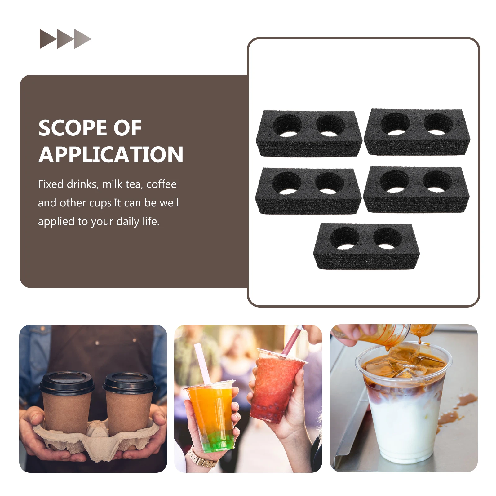 

5 Pcs Cup Holder Strong Food Safe Pearl Cotton Takeout Coffee Tray Portable Beverage Box Outdoor Drink Carrier Practical