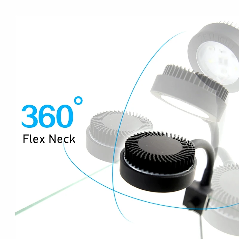 ZETLIGHT ZN1050 M1 조절 가능한 3W 미니 LED 조명, 해수 및 담수 어항용, 내구성 있는 금속 유리 플라스틱 박스 포장