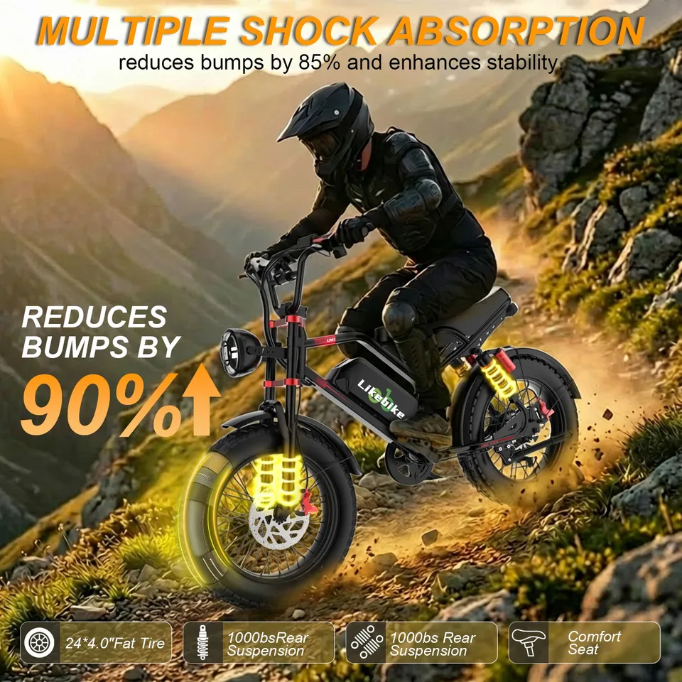 3000W Peak Motor Electric eBike Bicycle 20" Fat Tire E-Bike 48V 33Ah for Adults image 5