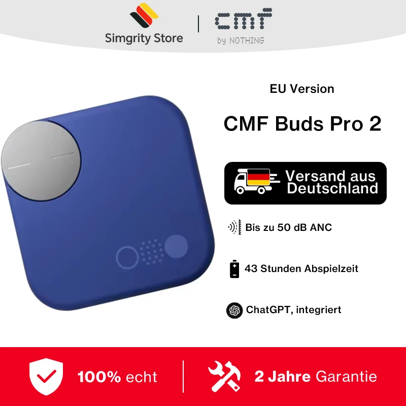 CMF Buds Pro 2 avec annulation active du bruit hybride de 50 dB, 6 micros HD