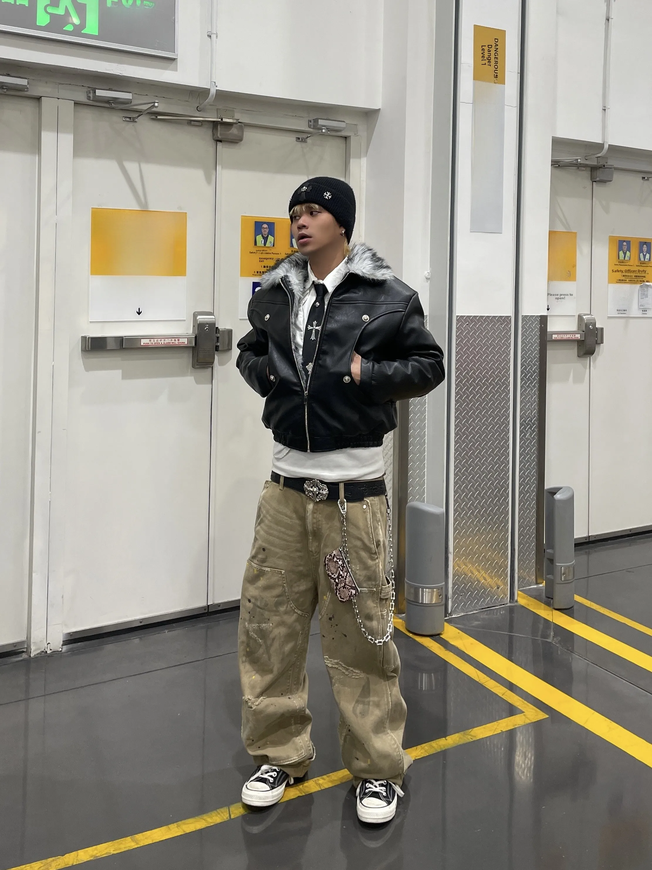 

Утепленное хлопковое пальто для мужчин с воротником из искусственной кожи и меха, в американском ретро-стиле, зимнее, теплое, с длинными рукавами, стандартной длины