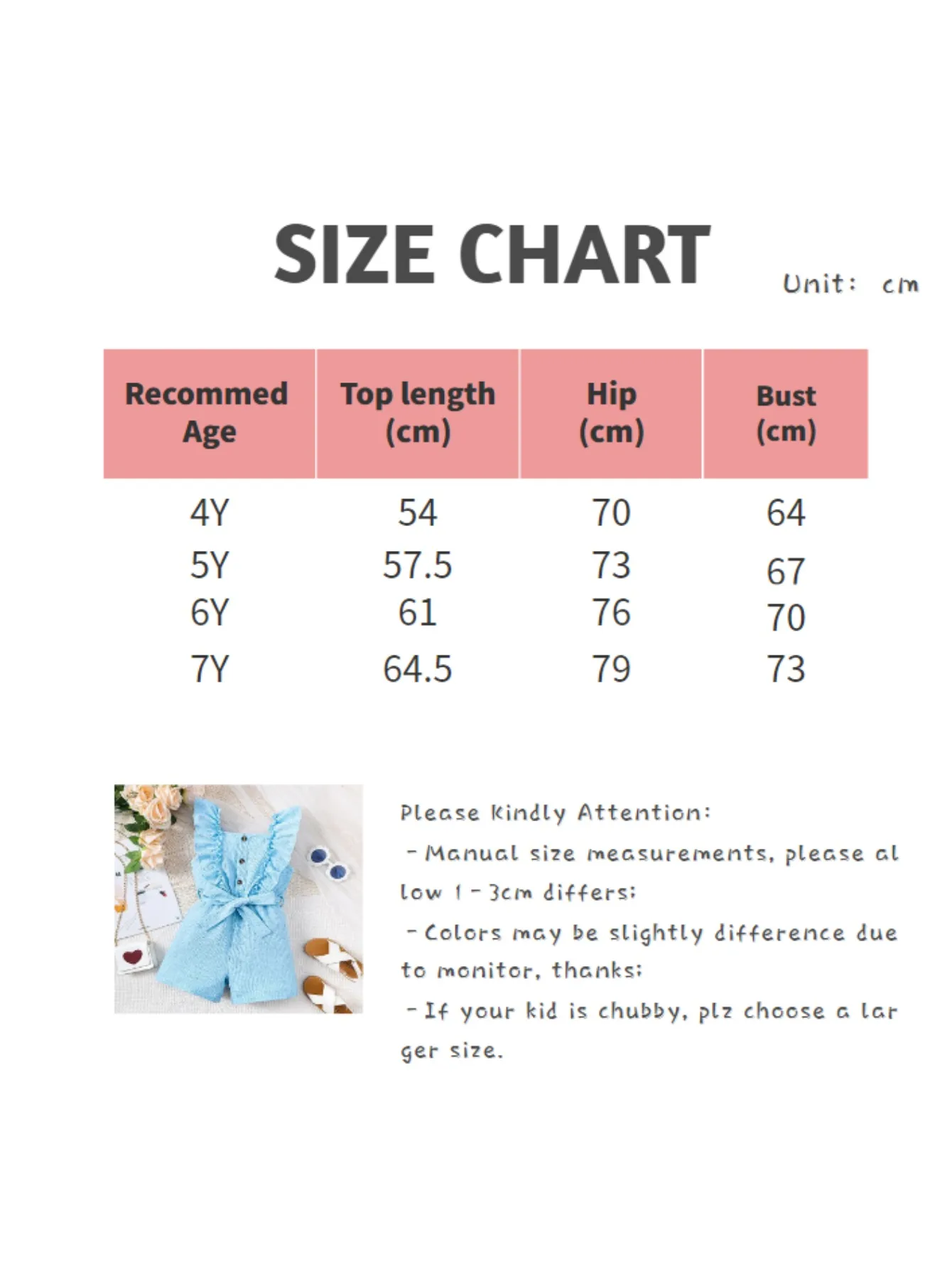 New 2024 Child Girl Summer Jumpsuit Flutter Sleeve Solid Color with Belt Bodysuit Holiday Party Clothing for Kid Girl 4-7 Years