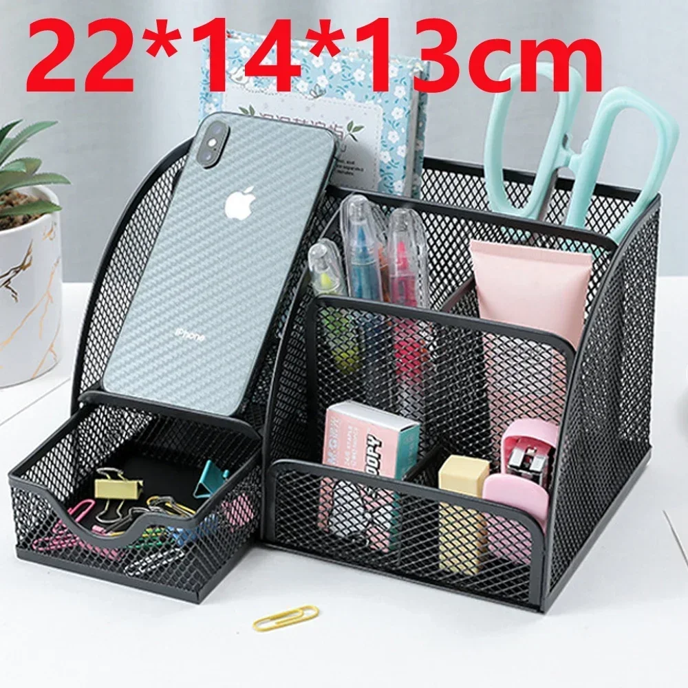 

Holder Organizer Desktop Sundries Storage Office Mesh Organizer Stationery Box Metal Container Pen Supplies Box Badge