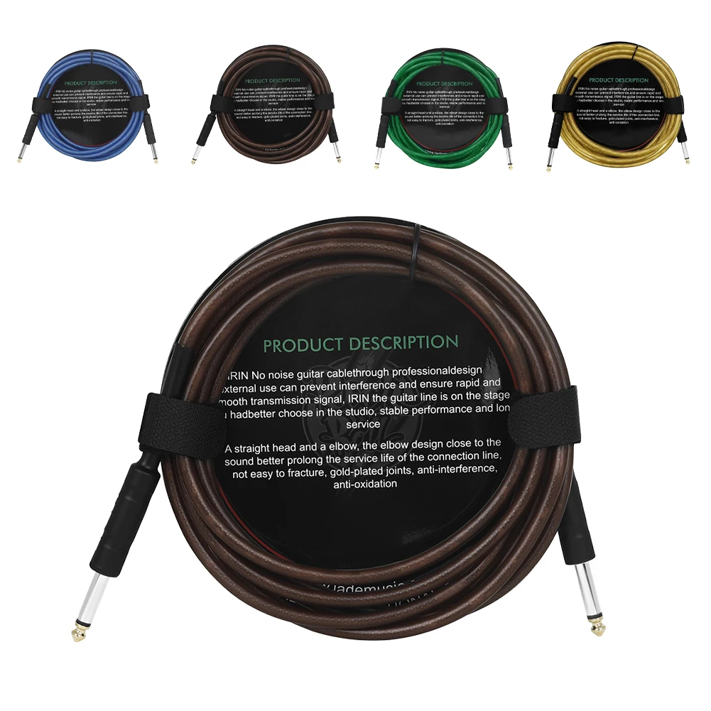 Guitar Cable Electric Guitar Cord 1/4 Inch Instrument Cable AMP Cord Compatible For Low Noise Bass Guitar Keyboard