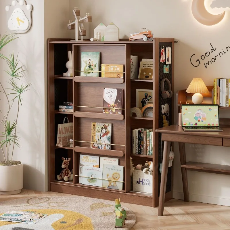 

Solid wood bookshelf Floor shelf Bookcase Locker integrated against the wall