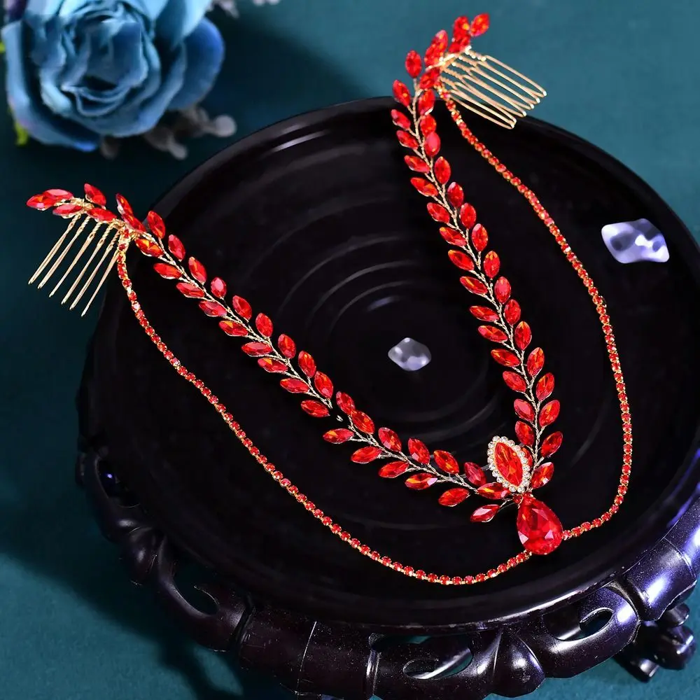 Rhinestone Bride Forehead Head Chain Shining Temperament Woman Headwear Exquisite Luxury Pageant Tiara Catwalk Show