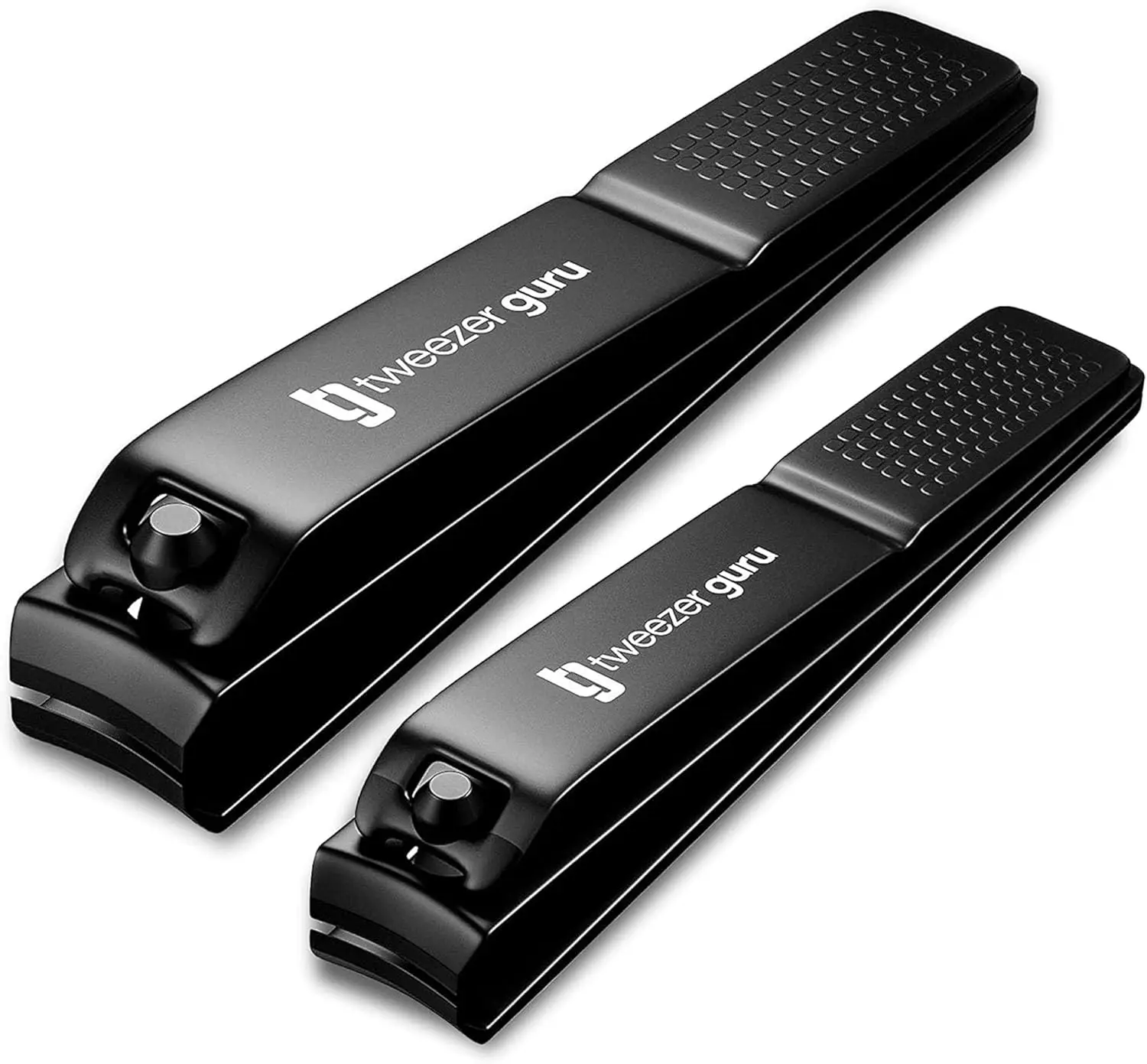 

Professional Nail Clippers 2 Pack - Stainless Steel, Curved Edge for Toe & Finger, Matte Black, for Men Women Kids