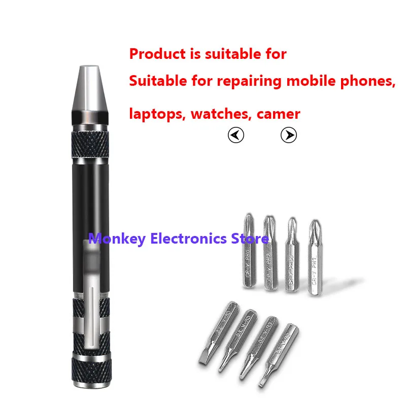 8-in-1 DIY Mobile Phone Repair Tools Removal Driver Aluminium Pen Type Multifunctional 8-in-1 Screwdriver Set