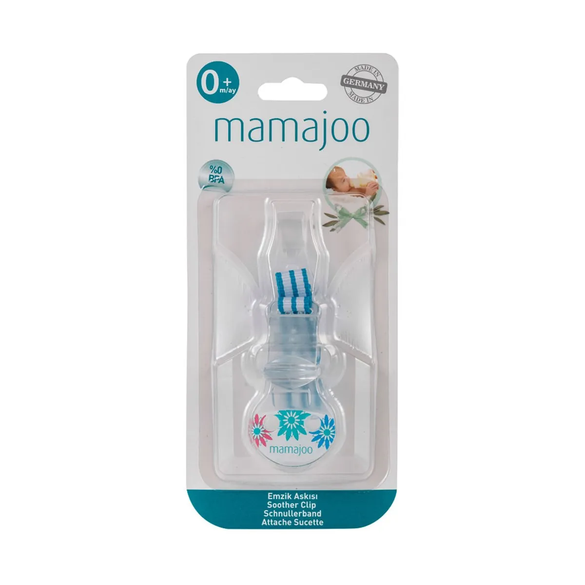 Majoo pacifier hanger/blue