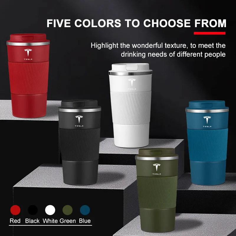 510 مللي كوب قهوة من الفولاذ المقاوم للصدأ كوب قارورة عازلة كوب حراري للسفر لطراز تسلا 3 نموذج S نموذج X Y أداء رودستر #5