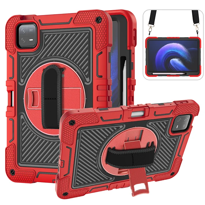 

Tablet Case for Xiaomi Pad 6 Pro Xiaomi Pad 6 11 Inch Shockproof Tablet Cover with 360° Rotating Stand Wrist Shoulder Strap