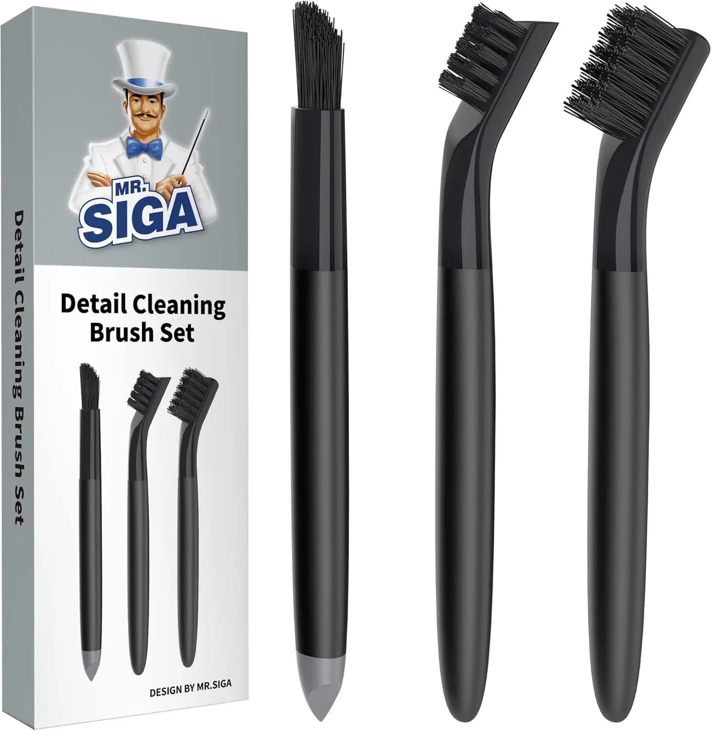 

Grout Cleaner Brush Set - Detail Cleaning for Tiles, Sinks, Drains, Edges, Crevices