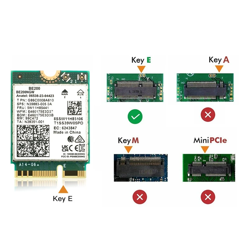 WIFI 7 BE200 BE200NGW karta Wi-Fi Bluetooth 5.4 802.11AX trójzakresowy bezprzewodowy adapter sieciowy dla Win10/11