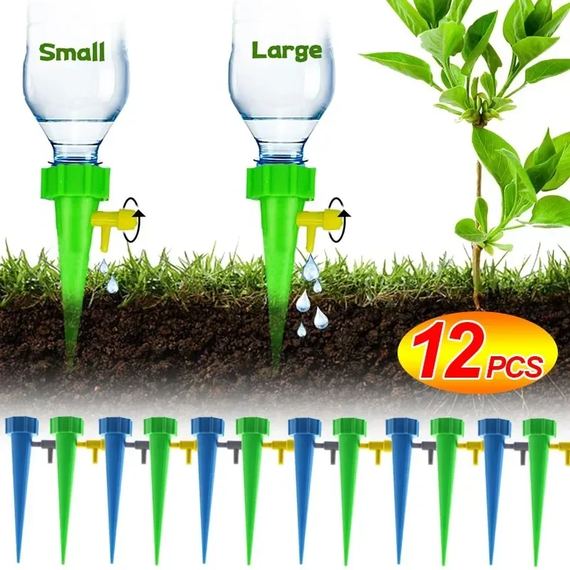 1/12PCS Automatic Flower Watering Device Indoor Plant Self-Watering Dripper Kits Garden Household Adjustable Irrigation Tools