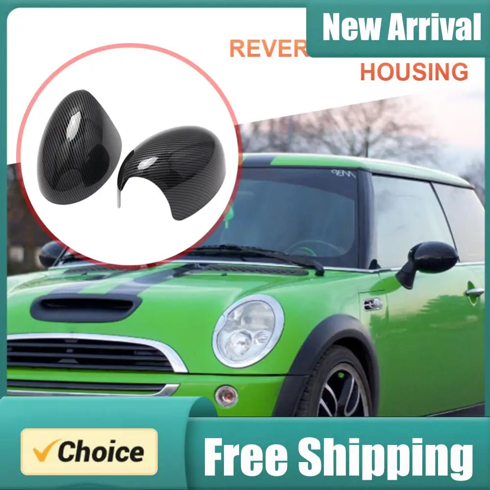 

2pcs Side Wing Mirror Cover Cap Replacement Black Mirror Covers Car Accessories for Mini Cooper R Series R50 R53 R52 2000-2008