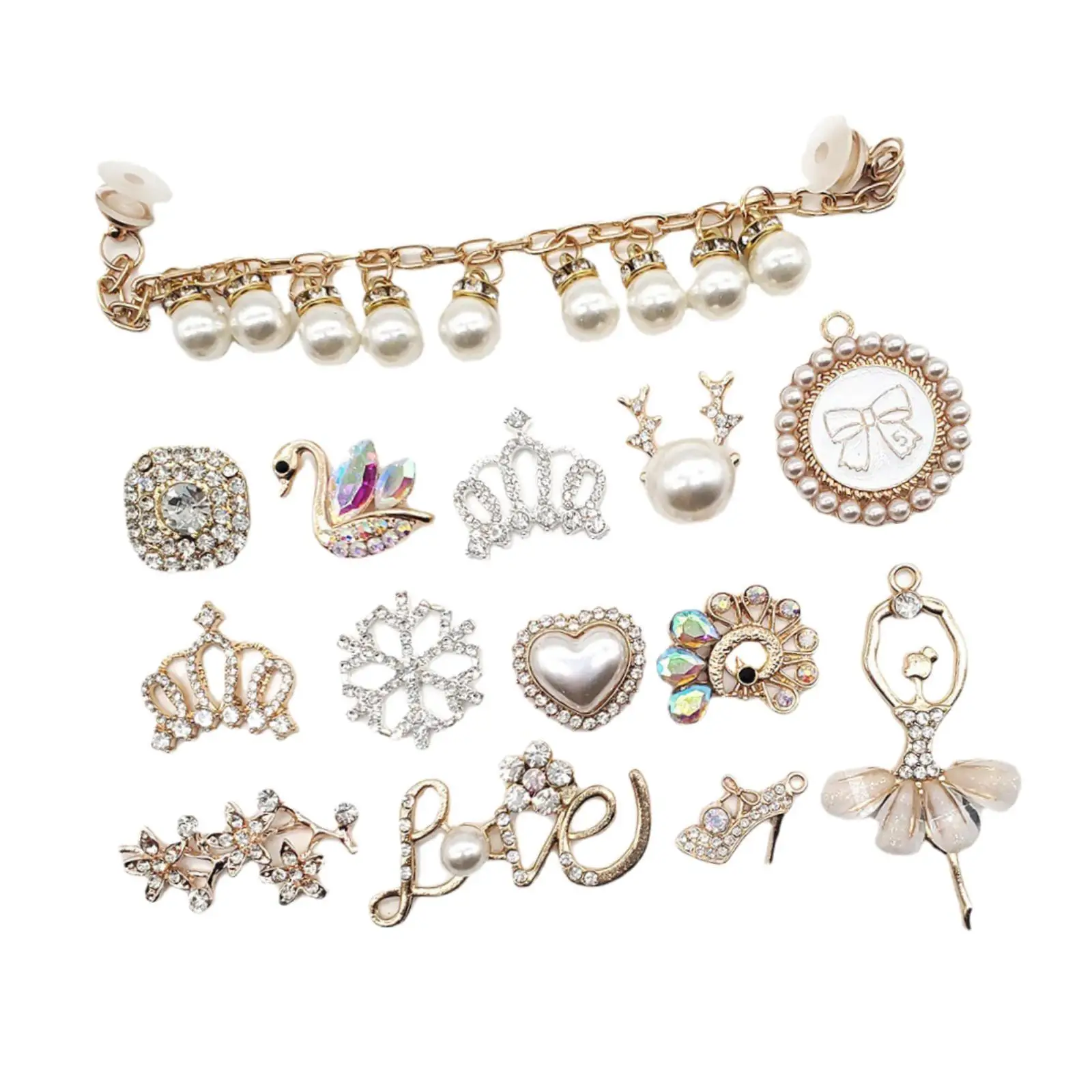 14Pcs Chic Bling Charms Girly Charms for Party Favors Birthday Gifts