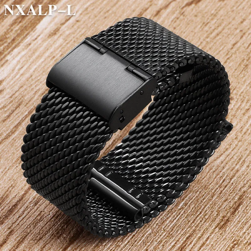 NONE 1.0 Milanese Mesh Loop Edelstahl-Uhrenarmband-Armband 18 mm 20 mm 22 mm 24 mm Armband 3 mm dickes Armband für DW für Omega 3