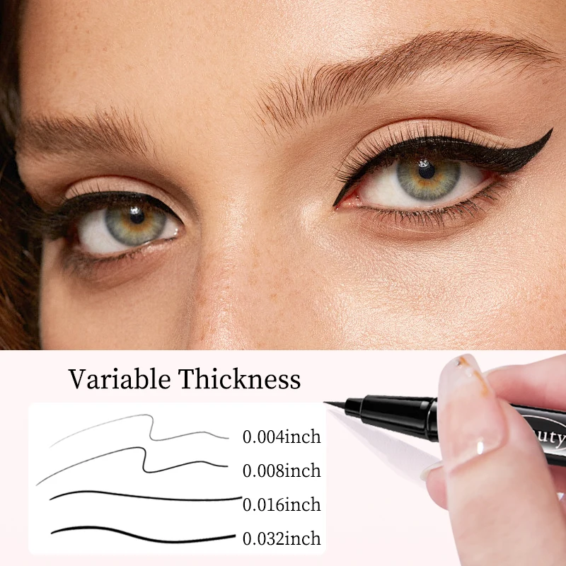 超スリムで正確なリキッドアイライナーペン - 防水、汗に強く、長持ち、速乾性、高発色、メイクアップの必需品