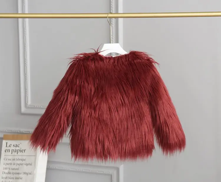 الخريف والشتاء ملابس الأطفال فو الفراء الأطفال معطف الفرو الفتيات أعلى طويلة الأكمام الصلبة سميكة القطن معطف الاطفال ملابس الفتيات