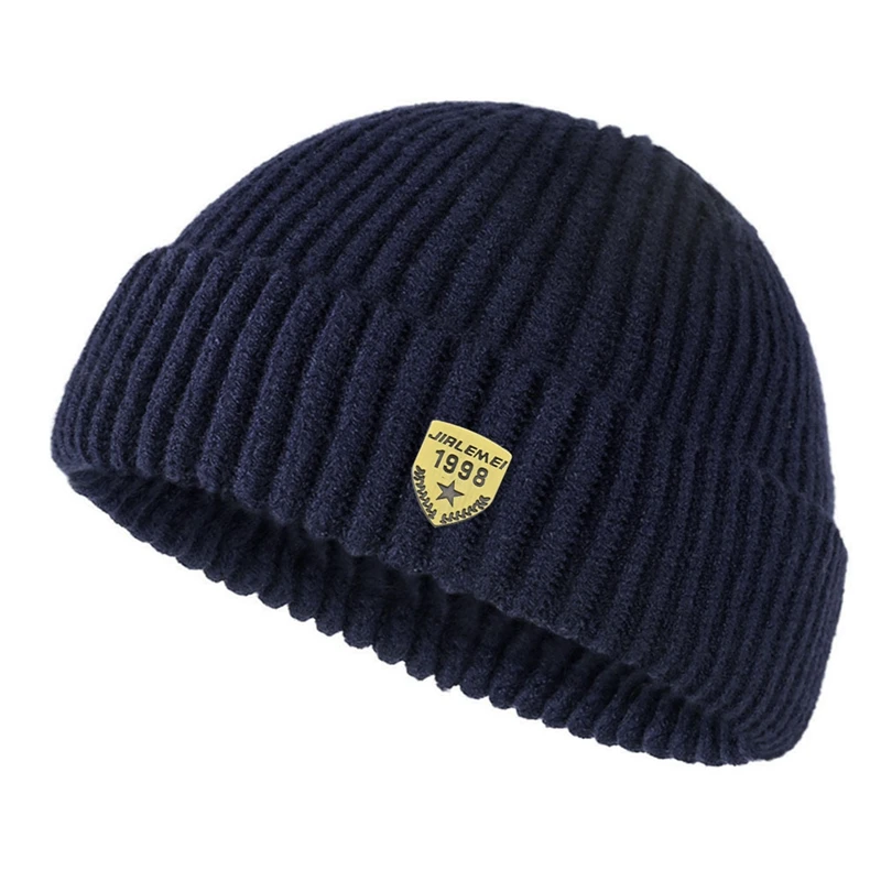 Mannen Skullcap Street Style Hip Hop Mutsen Brimless Baggy Meloen Cap Manchet Docker Visser Mutsen Hoeden Winter Warm Gebreide Motorkap