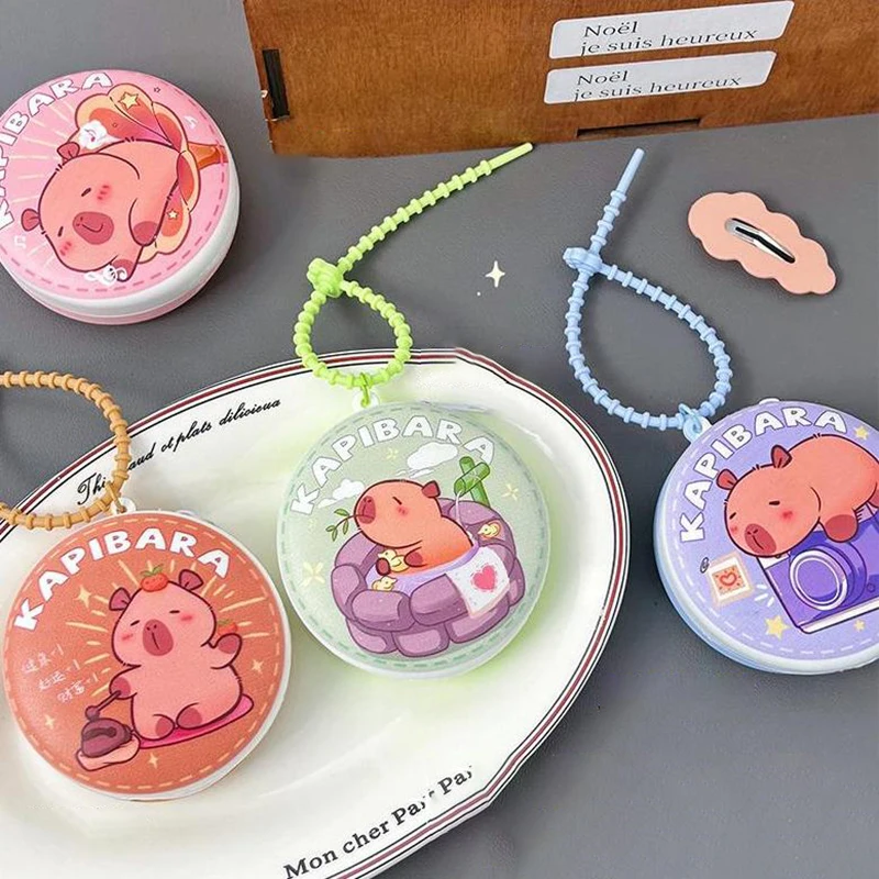 Capybara-Porte-monnaie rond en caoutchouc de silicone pour enfants, joli dessin animé, rangement de pièces de monnaie, pendentif suspendu, cadeaux pour enfants, sac à dos, accessoires de confrontation