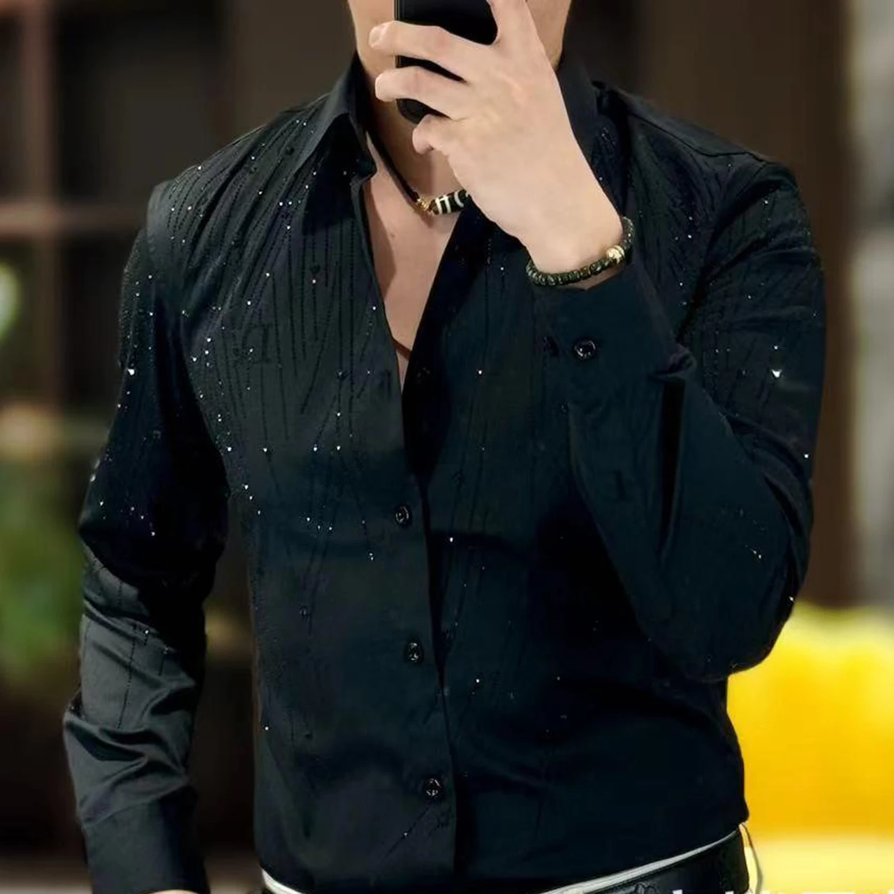 

Мужская рубашка высокого качества, Мужская классическая рубашка, Мужская Клубная одежда, популярная мужская классическая рубашка, мужское платье