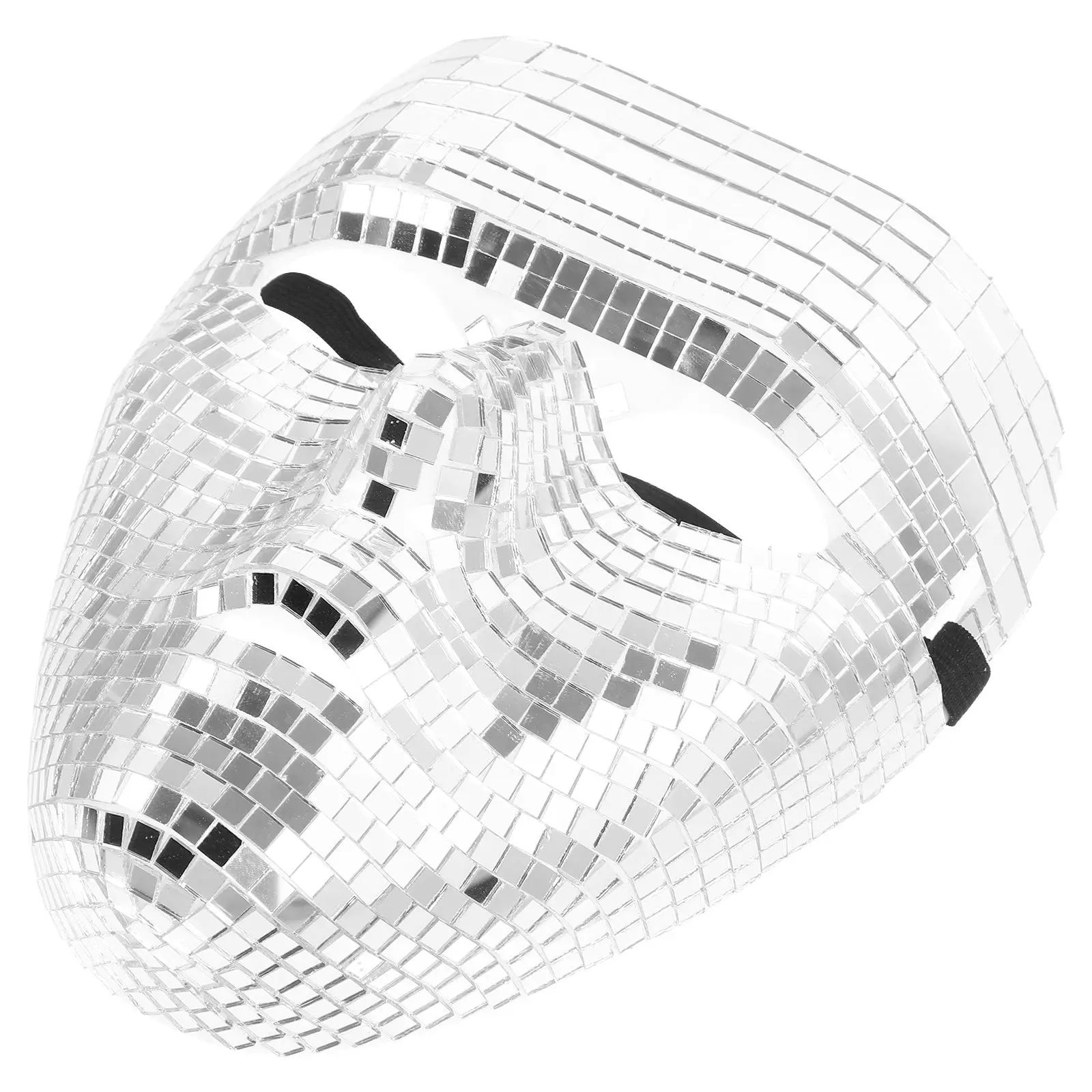 Disco Glitter Mask Silver Masquerade Face Cover Party Carnival Halloween Costume Accessories Reusable Stylish Design