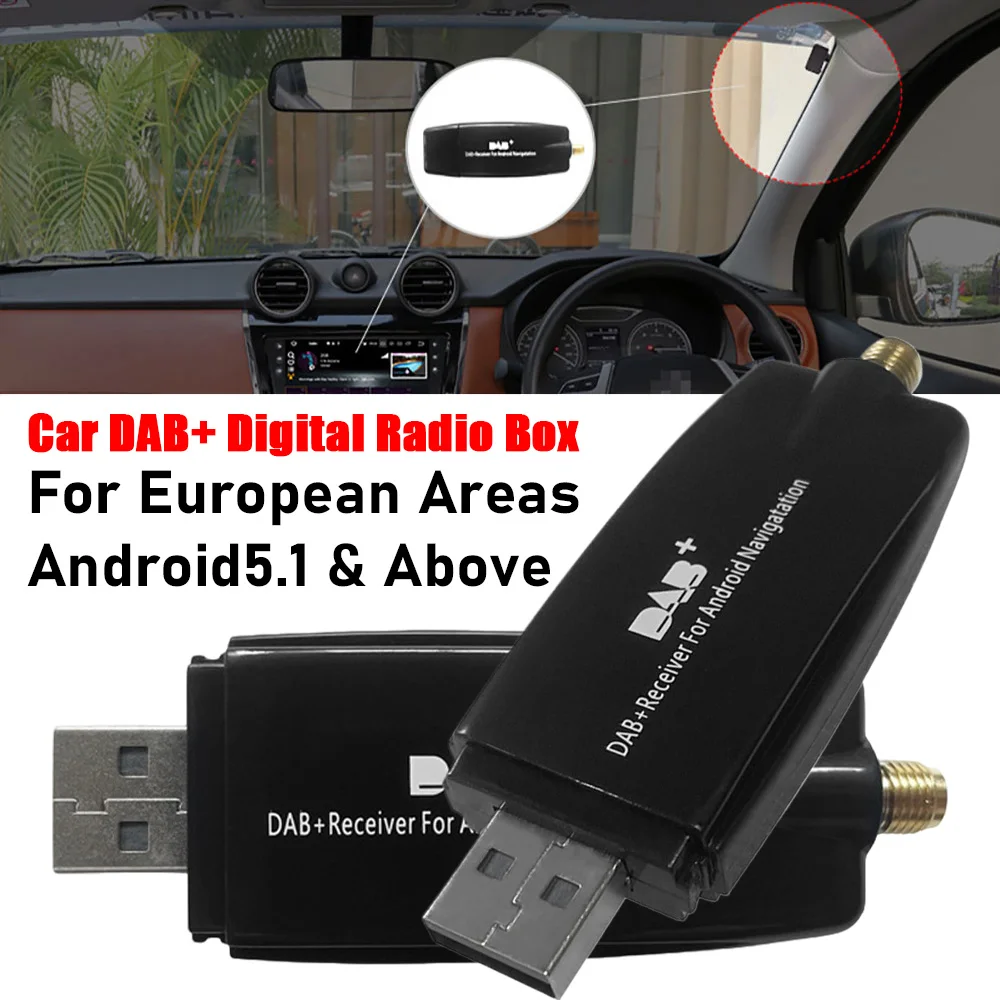 

Car DAB+ Digital Radio Box 1m USB Cable Car DAB+ Radio Receiver 5V Adapter Suit For Android 5.1 And Above Systems European Areas