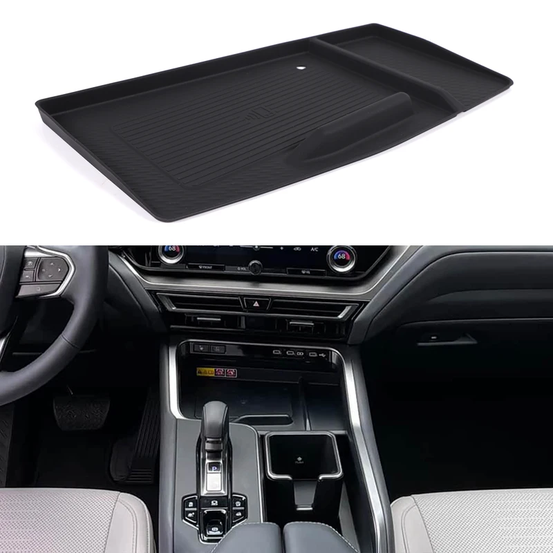 para-lexus-tx-350-500h-500h-2024-2026-conjunto-de-tapetes-de-silicone-para-console-central-com-carregador-sem-fio-bandeja-porta-copos-e-forro-de-armazenamento-preto