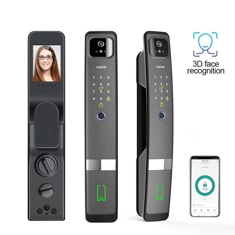 

Smart Keyless Entry Door Lock with 3D Face ID Electronic Fingerprint Mortise Safe Lock Passwordfor Home Securi
